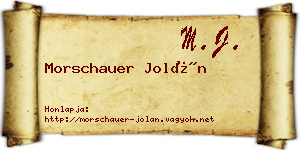 Morschauer Jolán névjegykártya
